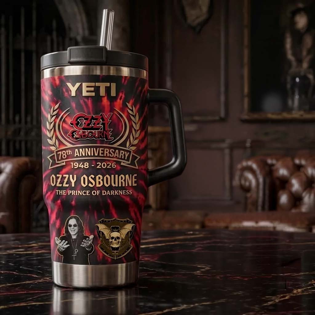 Ozzy Osbourne 78th Anniversary YETI Tumbler The Prince Of Darkness Ozzy Osbourne Merch Gifts - Kdjoy