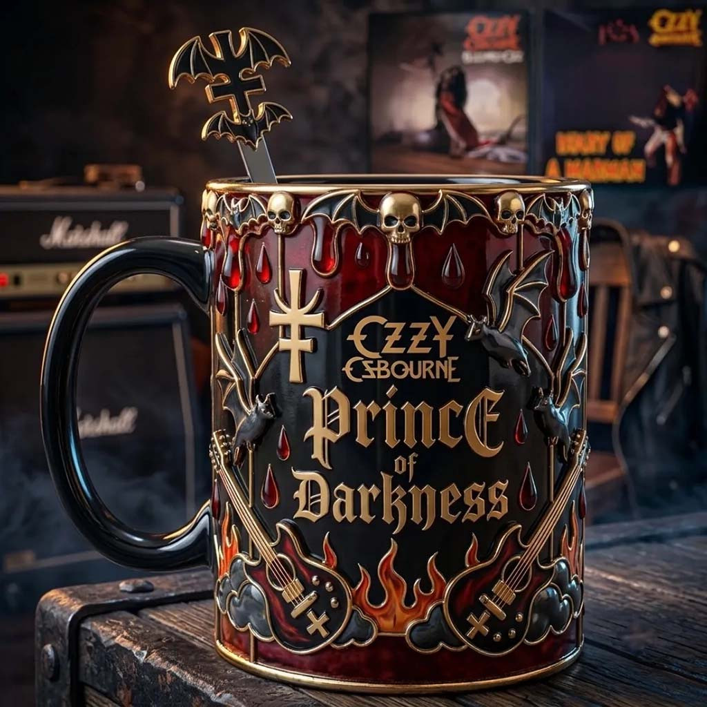 Ozzy Osbourne Prince of Darkness Coffee Mug Ozzy Osbourne Merch Gift For Music Lover - Kdjoy