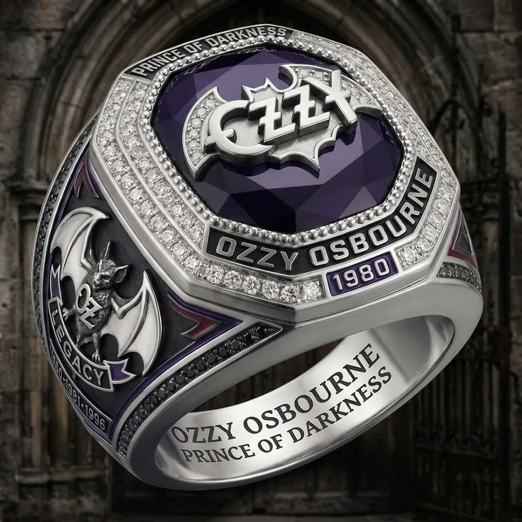 Ozzy Osbourne Prince of Darkness Ring 2026 Ozzy Osbourne Merch Best Gift For Fathers - Kdjoy