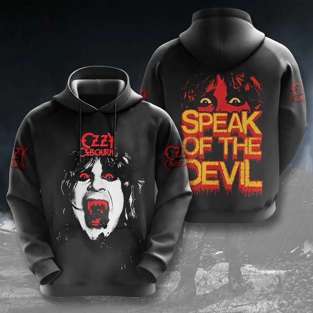 Ozzy Osbourne Speak Of The Devil Black Hoodie Ozzy Osbourne Merch Gift For Fans - Kdjoy