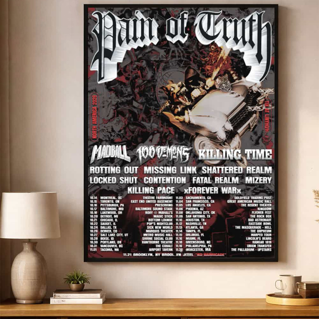 Pain Of Truth North America Fall Tour 2026 Schedule Tour Dates Poster Pain Of Truth Merch Decor - Kdjoy Pain Of Truth North America Fall Tour 2026 Schedule Tour Dates Poster Pain Of Truth Merch Decor - Kdjoy