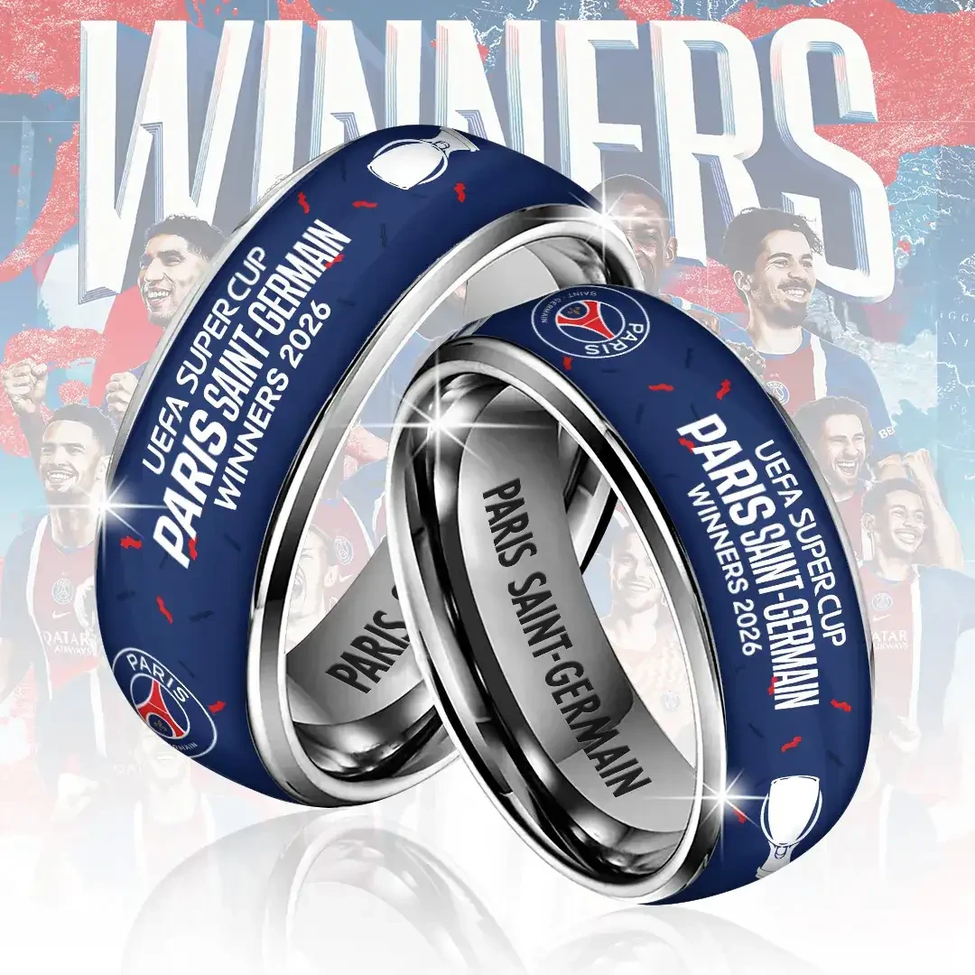 Paris Saint-Germain Merch 2026 UEFA Super Cup Winners Ring Unique Gifts For Husband - Kdjoy Paris Saint-Germain Merch 2026 UEFA Super Cup Winners Ring Unique Gifts For Husband - Kdjoy