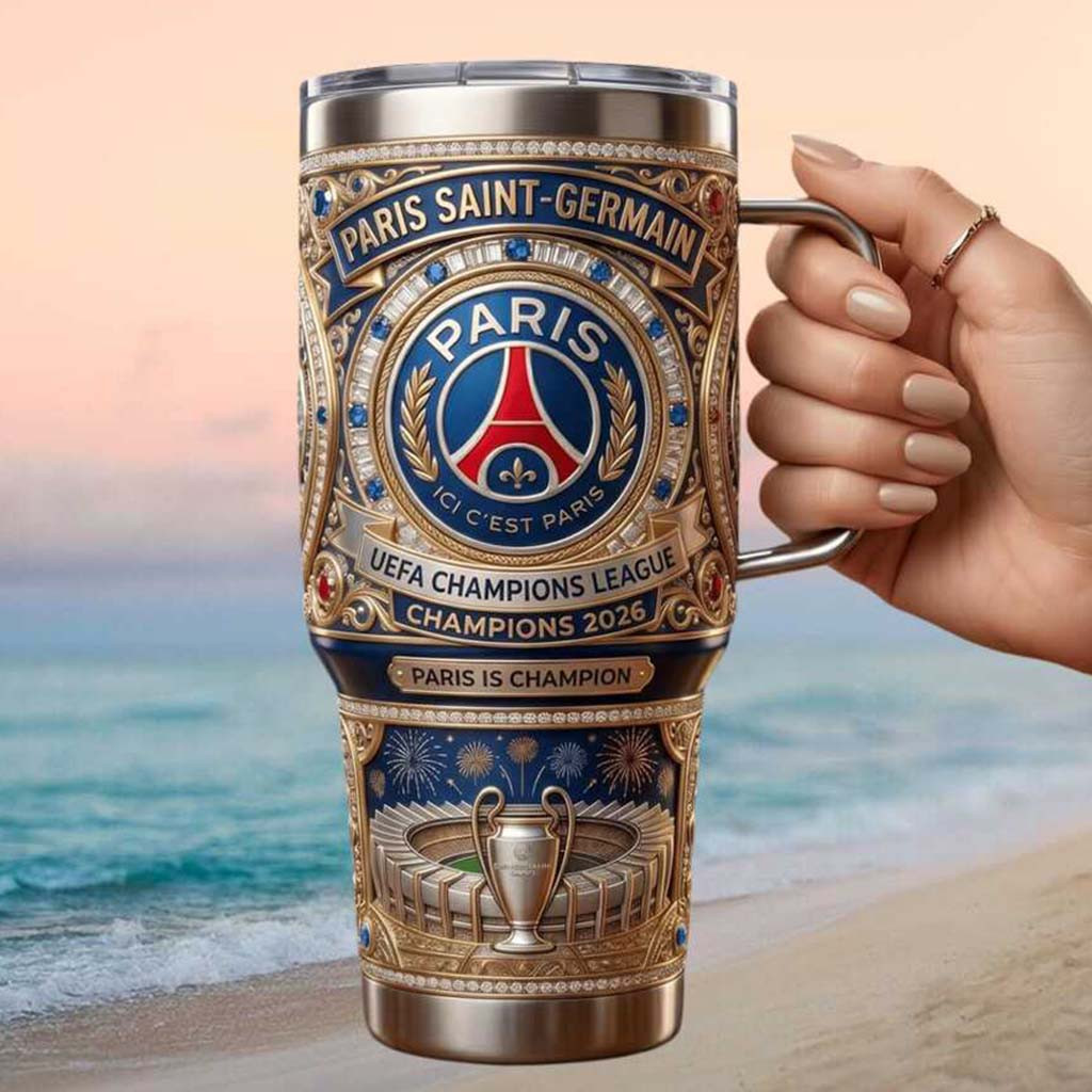 Paris Saint Germain UEFA Champions League 2026 Winner Tumbler Paris Saint-Germain FC Merch - Kdjoy Paris Saint Germain UEFA Champions League 2026 Winner Tumbler Paris Saint-Germain FC Merch - Kdjoy