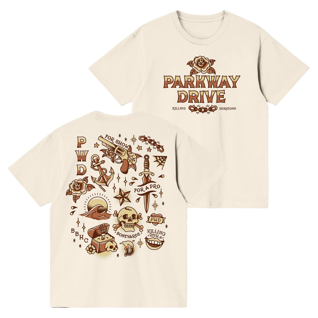 Parkway Drive Rock Merch 2026 Killing Horizons Tattoo Flash T-Shirt Best Gift For Band Fans - Kdjoy