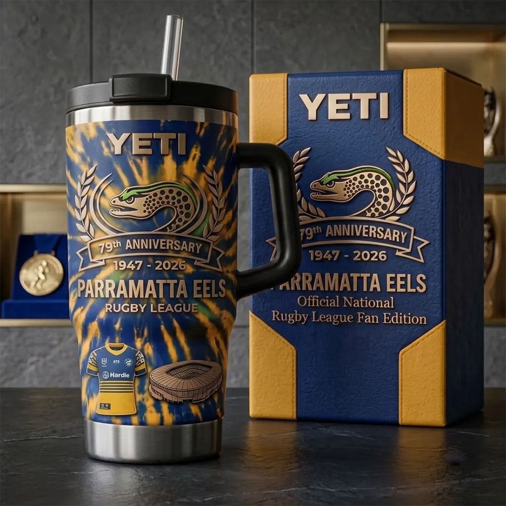 Parramatta Eels 79th Anniversary Tie-Dye 40oz Tumbler Eels Merch Gift For Rugby Lovers - Kdjoy