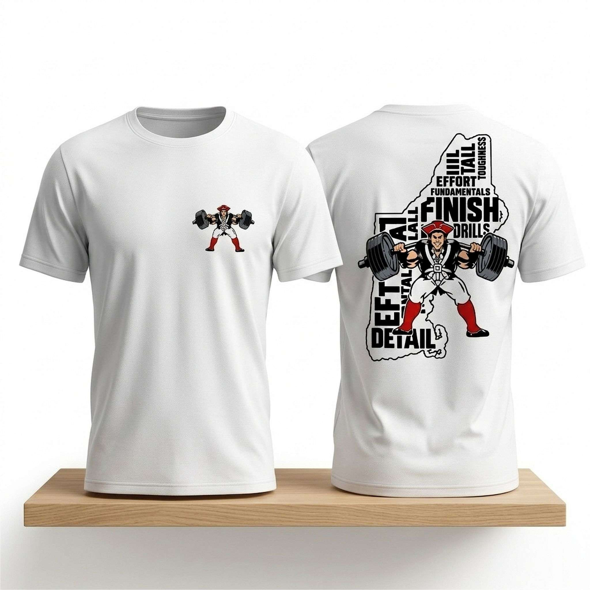 Pat Patriot Colonial Barbell Shirt New England Patriots Merch Presents For Football Fans - Kdjoy