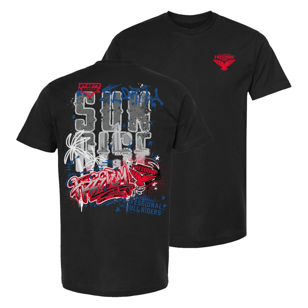 PBR Merch 2026 Florida Freedom Sunrise Graffiti T-Shirt Black Unique Gift For Brothers