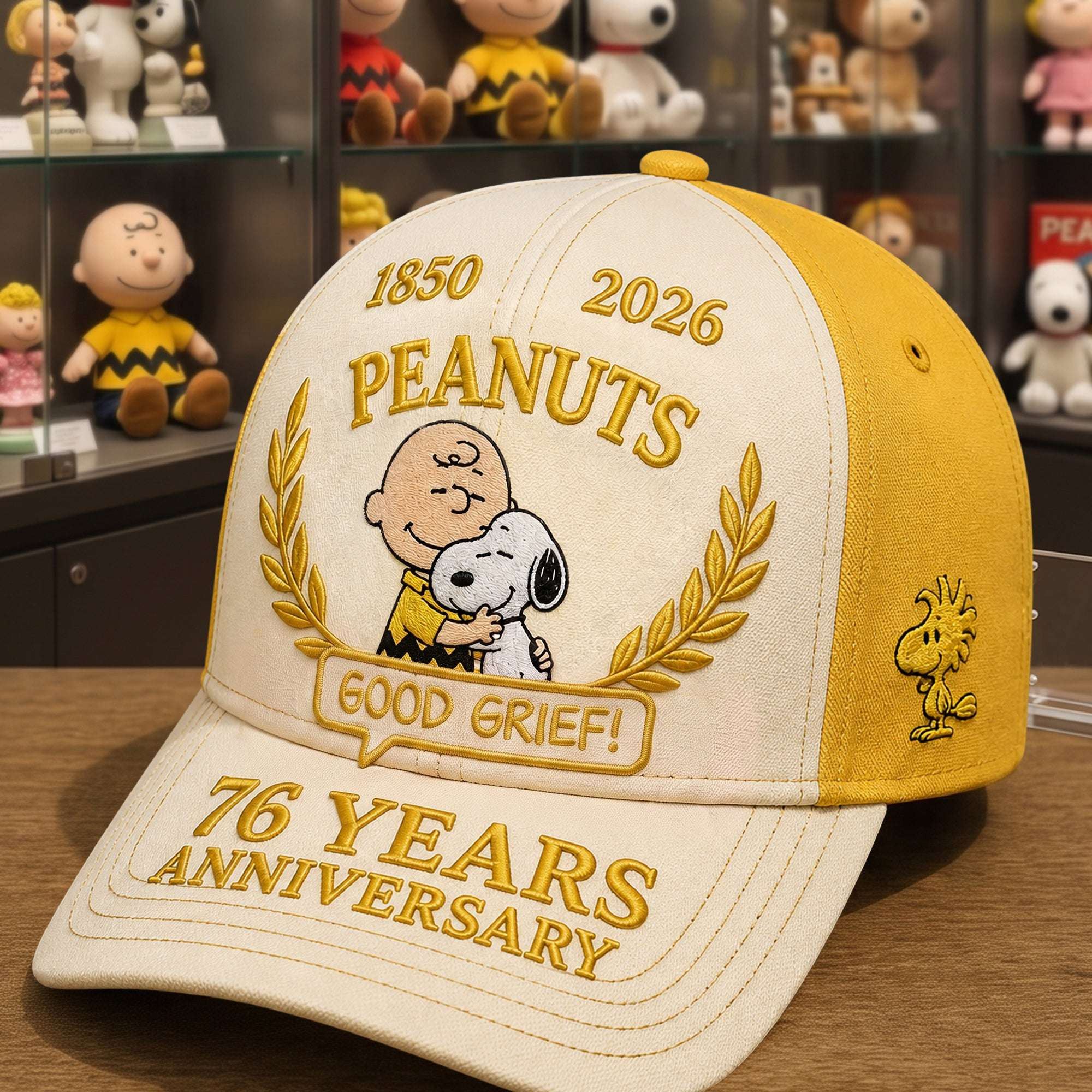 Peanuts 76 Years Anniversary Hat Good Grief Baseball Cap Peanuts Merch 2026 Gift For Son - Kdjoy