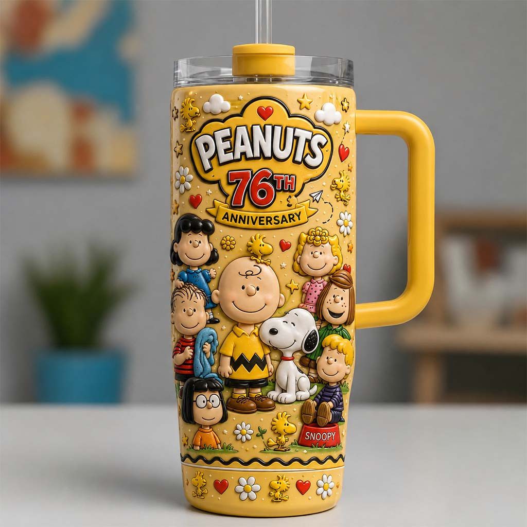 Peanuts Celebrates 76TH Anniversary Cartoon Friendship Tumbler Best Gifts For Friends - Kdjoy Peanuts Celebrates 76TH Anniversary Cartoon Friendship Tumbler Best Gifts For Friends - Kdjoy