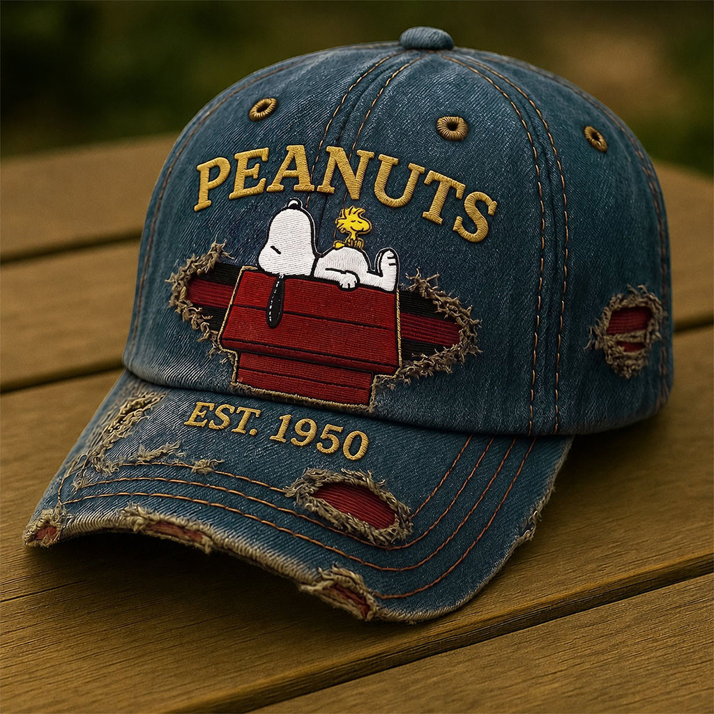 Peanuts Est 1950 Hat Classic Cartoon Puppy And Little Bird Cap Gift For Peanuts Fans Peanuts Est 1950 Hat Classic Cartoon Puppy And Little Bird Cap Gift For Peanuts Fans