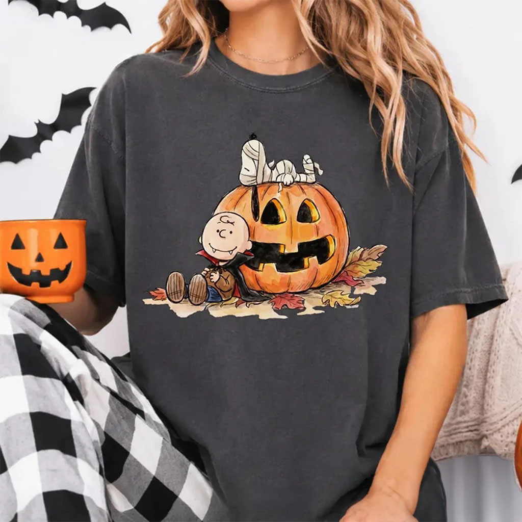 Peanuts Halloween Themed T-Shirt Pumpkin Spooky Shirt Best Gift For Halloween Fans - Kdjoy