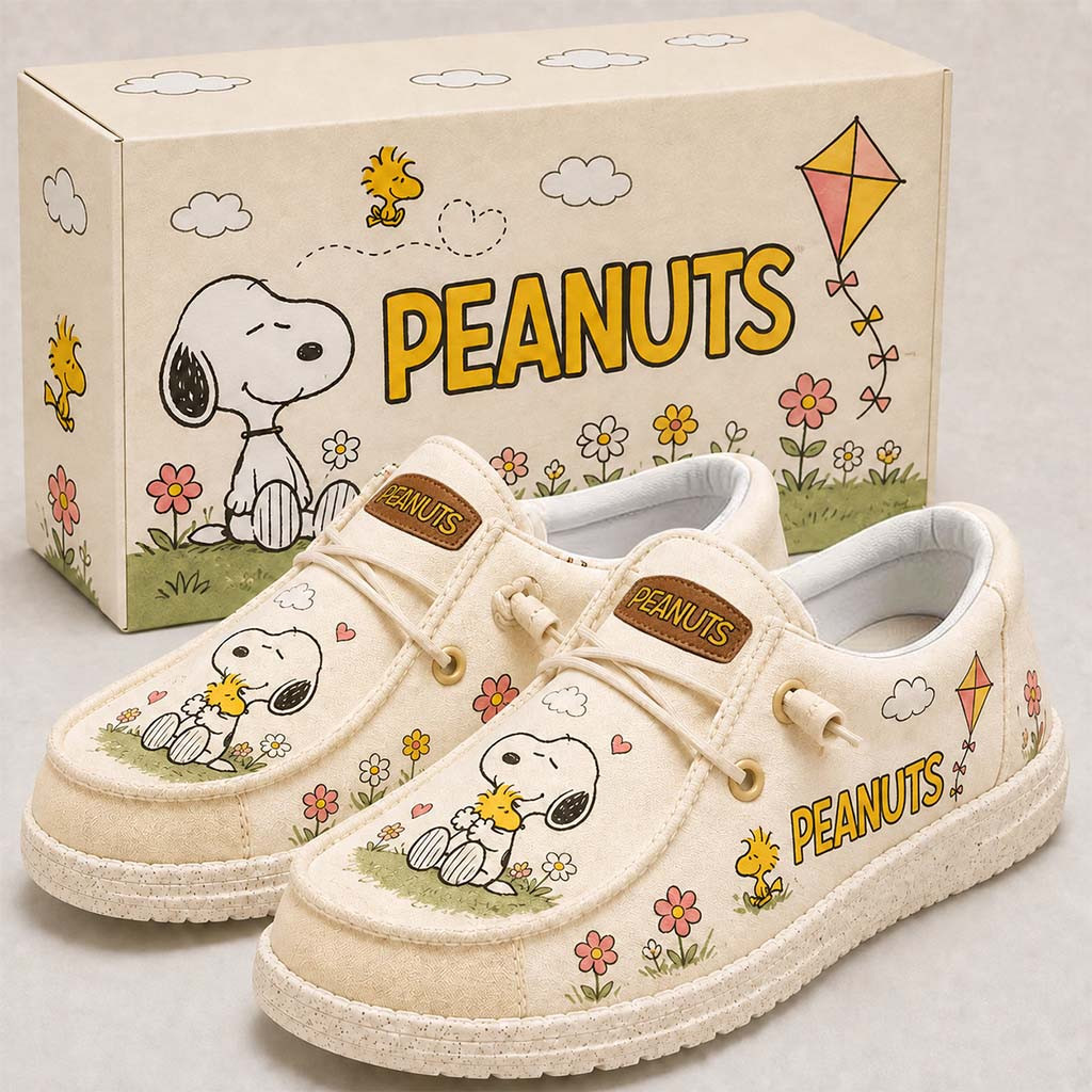 Peanuts Happy Puppy And Tiny Bird Floral Shoes Birthday Gift For Sisters - Kdjoy