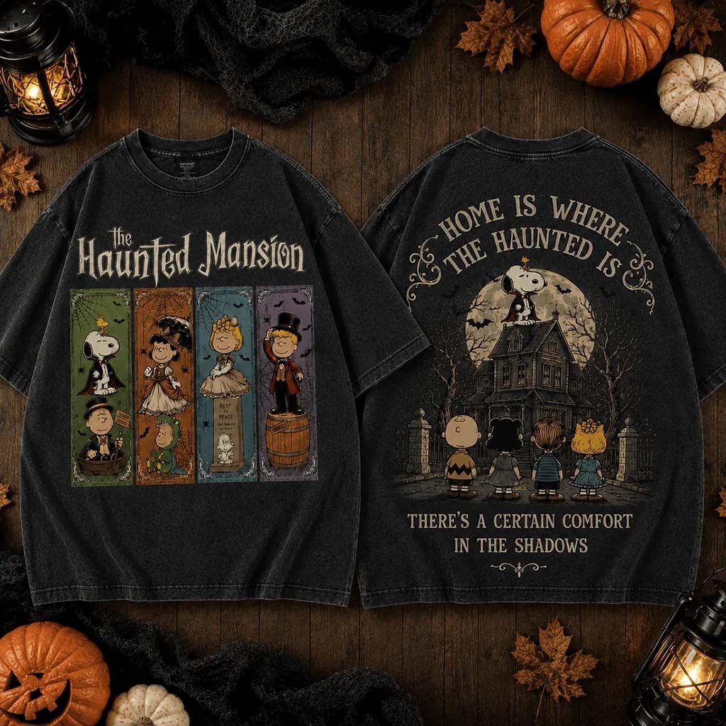 Peanuts Haunted House Halloween 2026 T-Shirt The Haunted Mansion Shirt Halloween Gift For BFF - Kdjoy