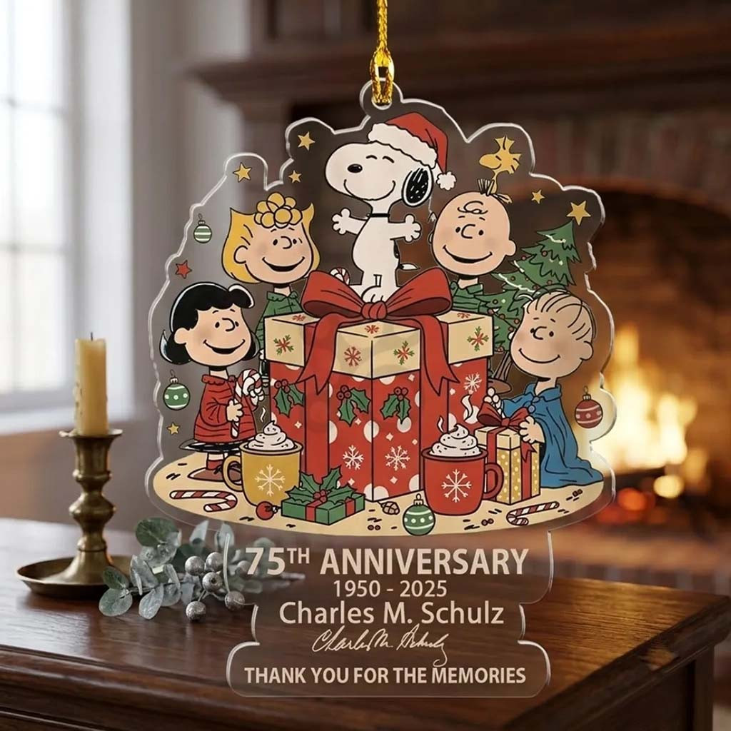 Peanuts Snoopy 75th Anniversary Christmas Acrylic Ornament Xmas Tree Decor Gift For Family