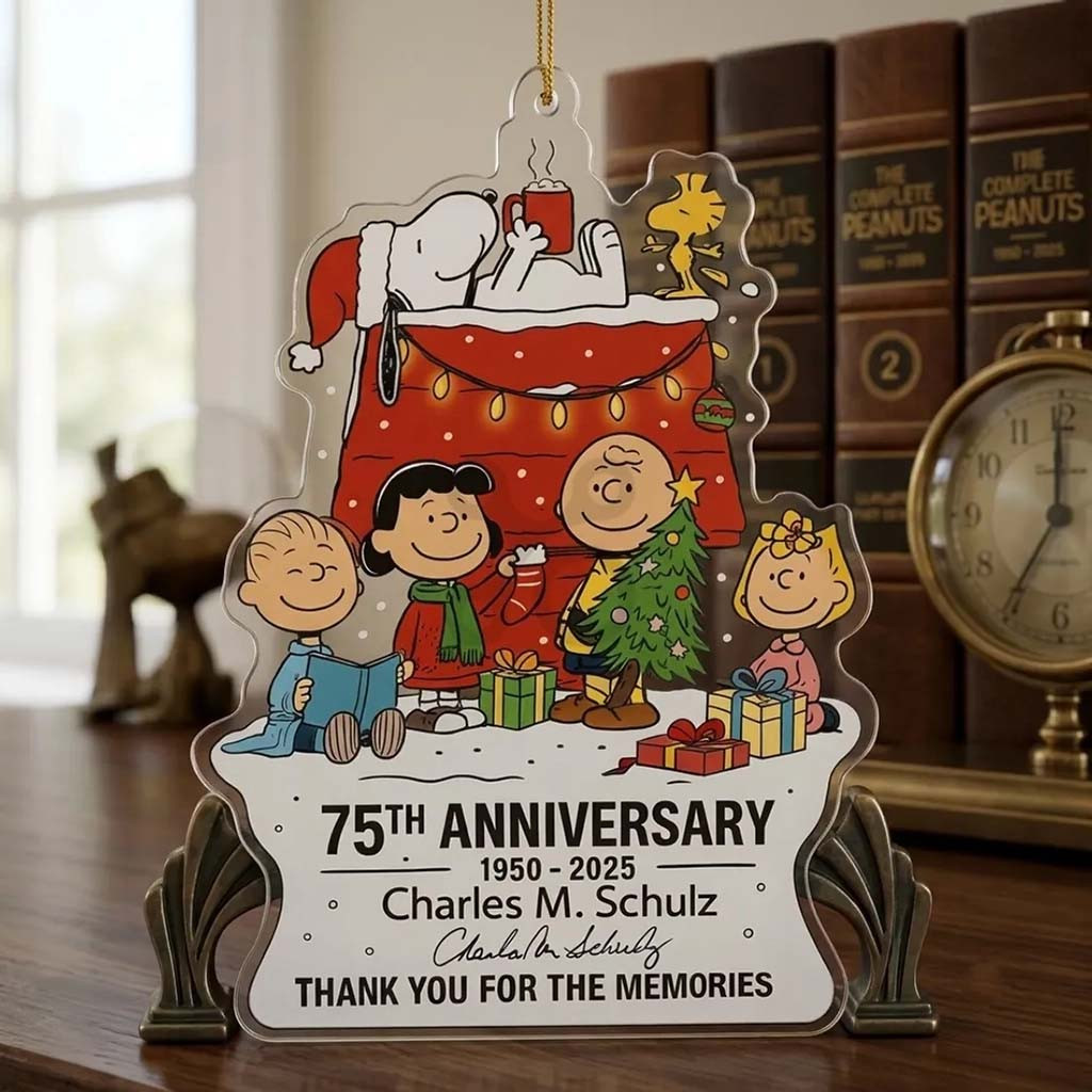 Peanuts Snoopy 75th Anniversary Christmas Ornament Holiday Home Decor Gift For Friends