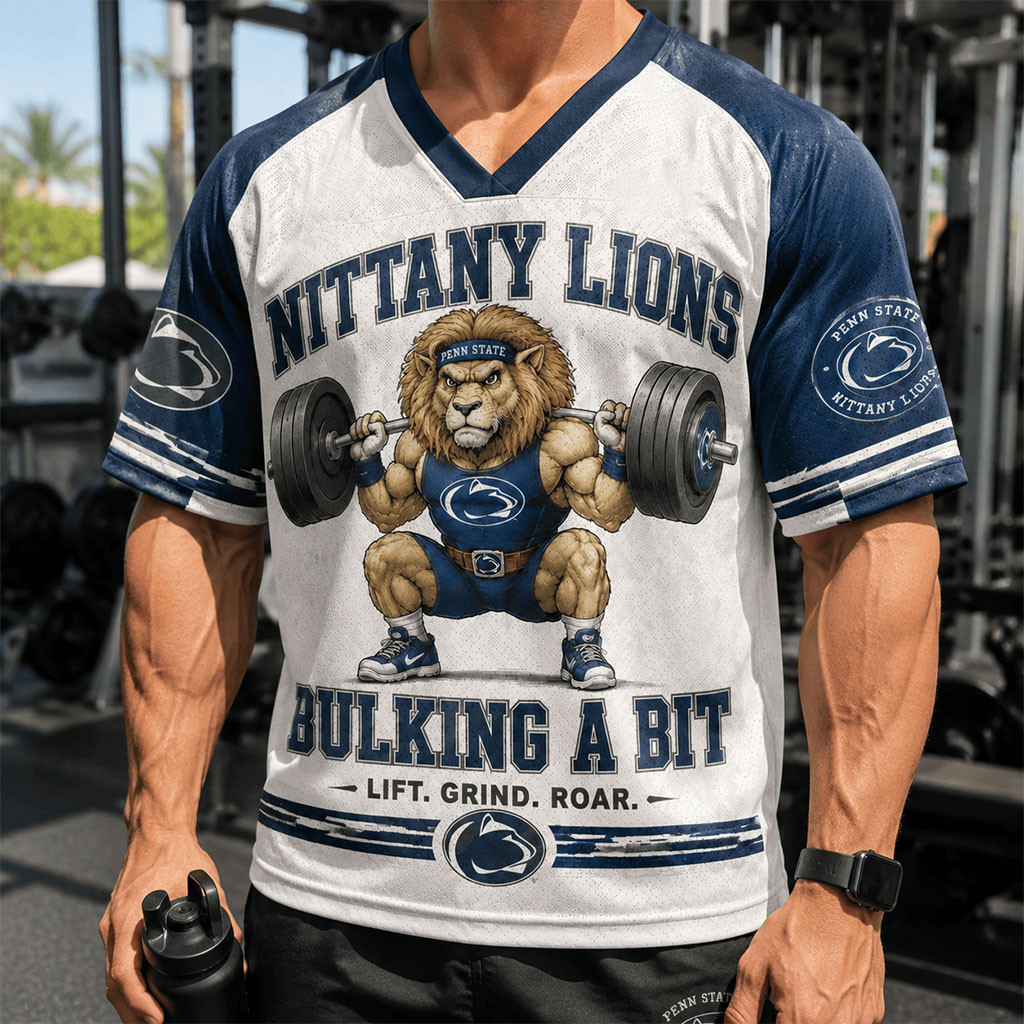 Penn State Nittany Lions Merch 2026 Nittany Lions Buliking A Bit V-Neck Jersey Workout Gifts - Kdjoy