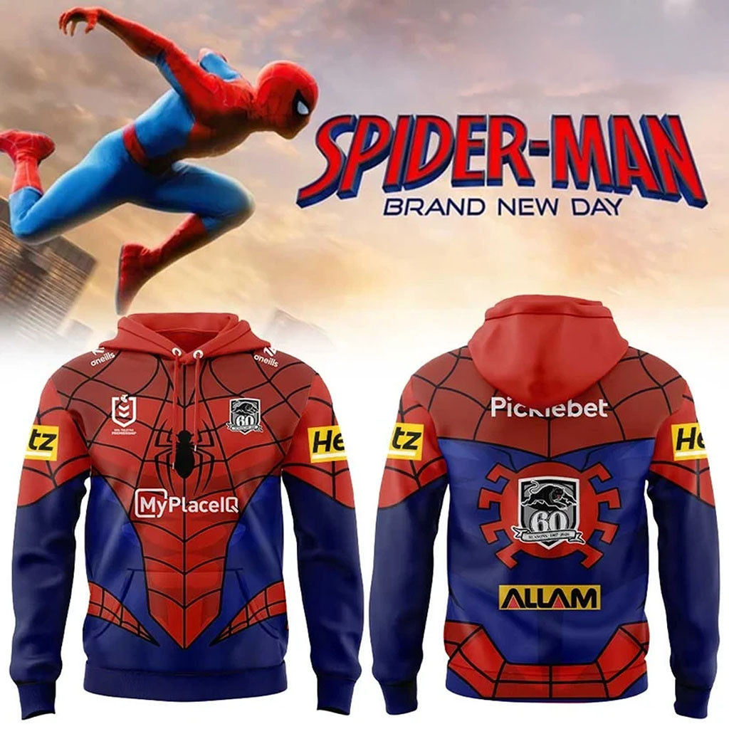 Penrith Panthers X Spider-Man 2026 Brand New Day Hoodie Penrith Panthers Merch Fan Gifts - Kdjoy
