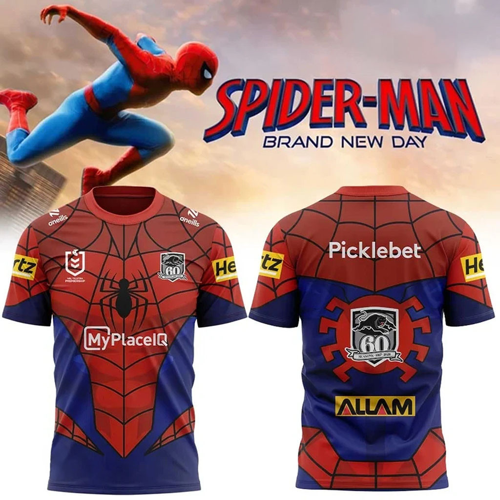Penrith Panthers X Spider-Man Brand New Day 2026 T-Shirt Penrith Panthers Merch Gift For Fans - Kdjoy Penrith Panthers X Spider-Man Brand New Day 2026 T-Shirt Penrith Panthers Merch Gift For Fans - Kdjoy