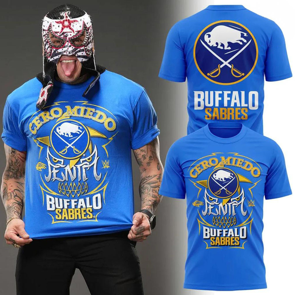 Penta Cero Miedo Buffalo Sabres Lucha Libre Hockey Graphic T-Shirt Buffalo Sabres Merch - Kdjoy