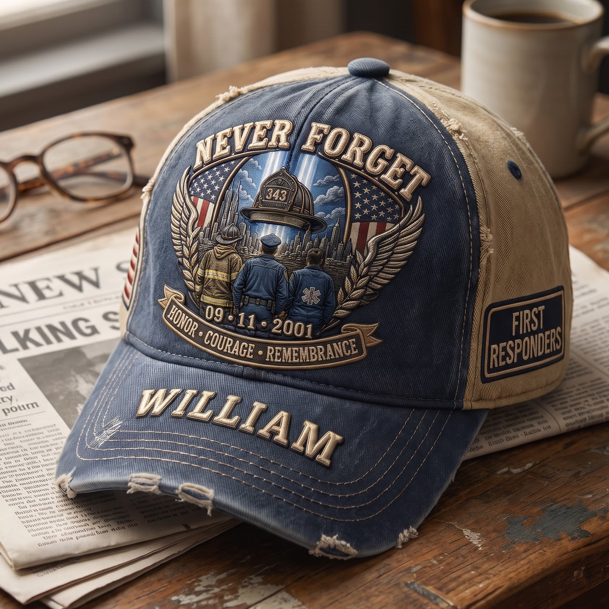 Personalized 9 11 Memorial Hat Honor The Fallen Never Forget Cap First Responders Gifts - Kdjoy
