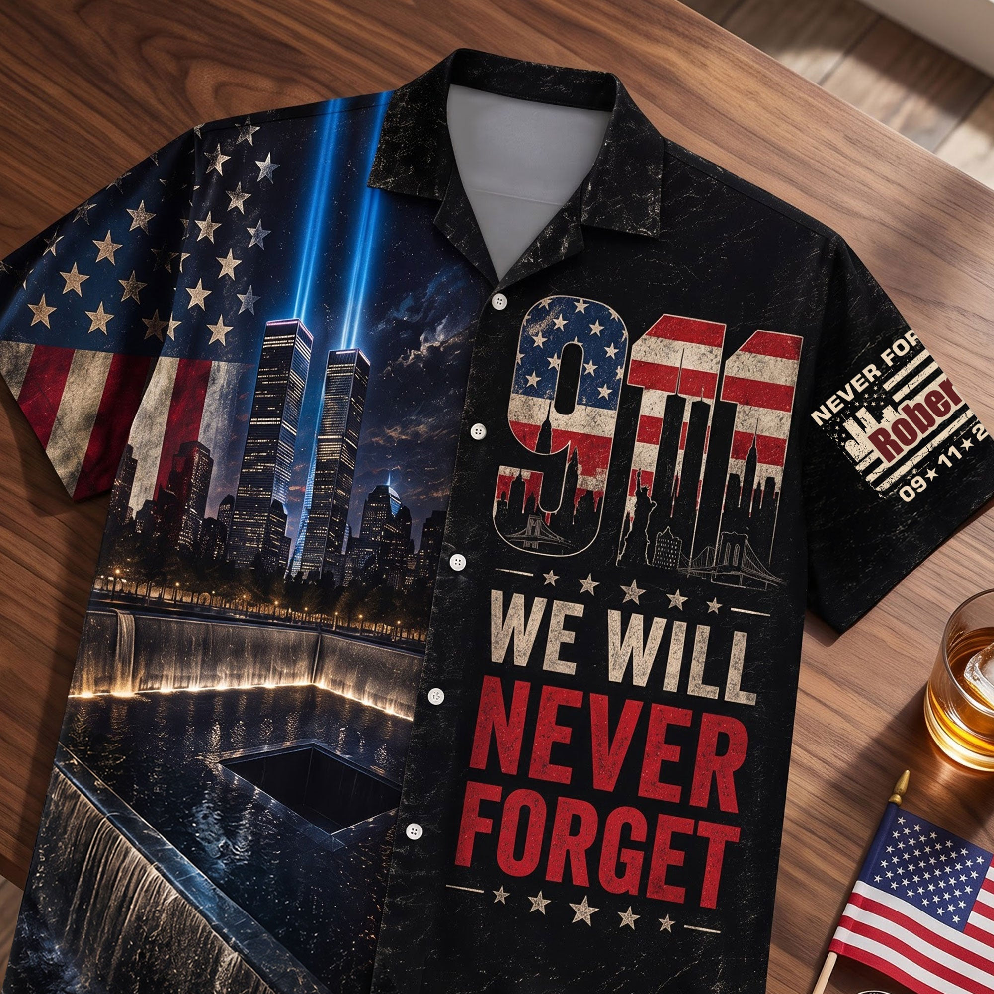 Personalized 9 11 We Will Never Forget Hawaiian Shirt Memorial Tribute Gifts For Patriots - Kdjoy Personalized 9 11 We Will Never Forget Hawaiian Shirt Memorial Tribute Gifts For Patriots - Kdjoy
