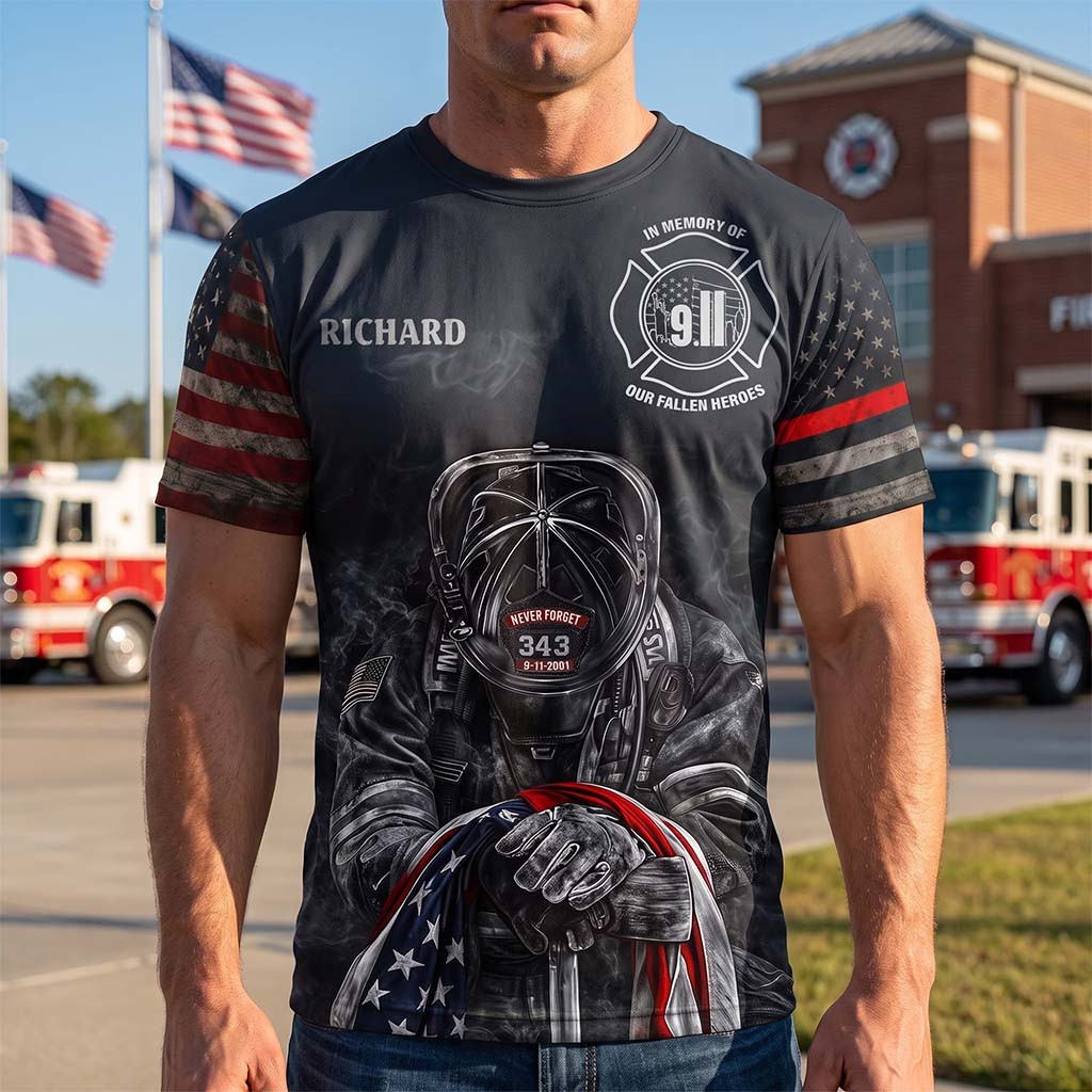 Personalized 911 Never Forget 25th Anniversary Shirt In Memory Of Our Fallen Heroes T-Shirt - Kdjoy