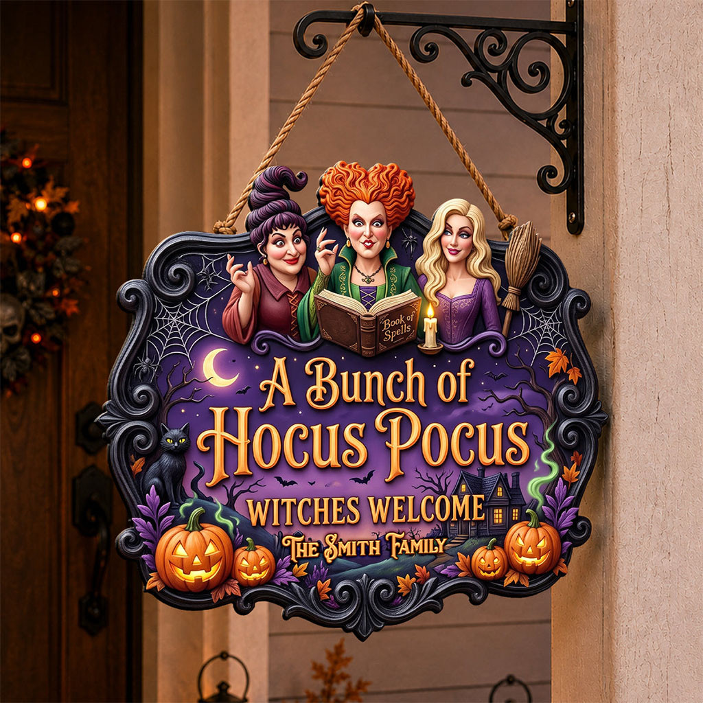 Personalized A Bunch Of Hocus Pocus Witches Welcome Acrylic Sign Halloween Home Decor Personalized A Bunch Of Hocus Pocus Witches Welcome Acrylic Sign Halloween Home Decor