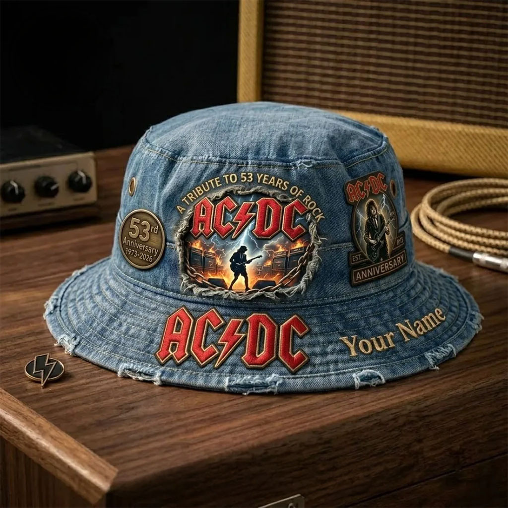 Personalized ACDC 53rd Anniversary 1973 2026 Bucket Hat ACDC Merch Gifts For Rock Lovers - Kdjoy