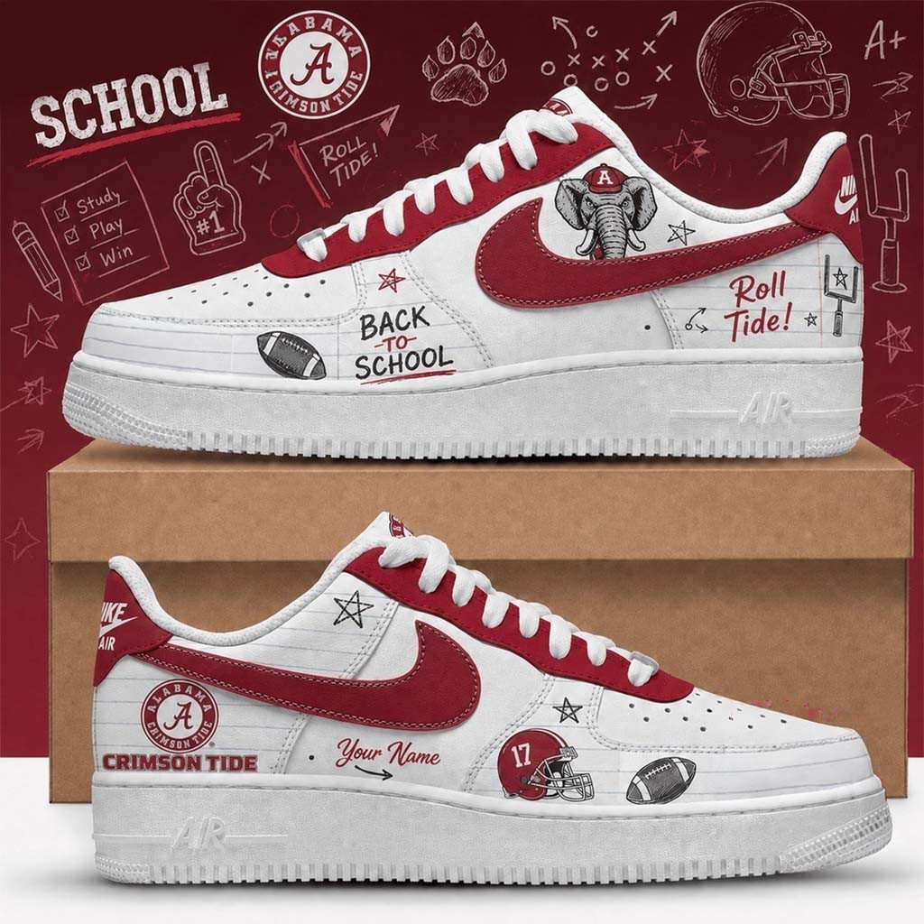 Personalized Alabama Crimson Tide Merch 2026 Back To School Sneakers Roll Tide Shoes Fan Gifts - Kdjoy Personalized Alabama Crimson Tide Merch 2026 Back To School Sneakers Roll Tide Shoes Fan Gifts - Kdjoy