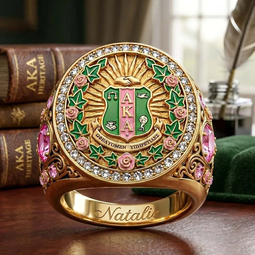 Personalized Alpha Kappa Alpha Sorority Ring APA Merch Gifts Ideas For Her - Kdjoy