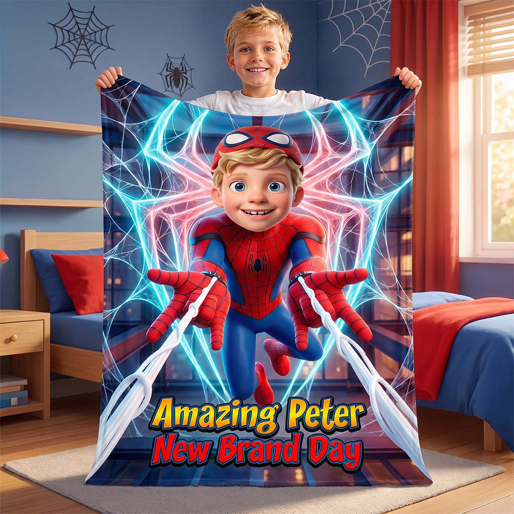 Personalized Amazing Hero Blanket Spiderman Brand New Day Merch Best Gifts For Son - Kdjoy
