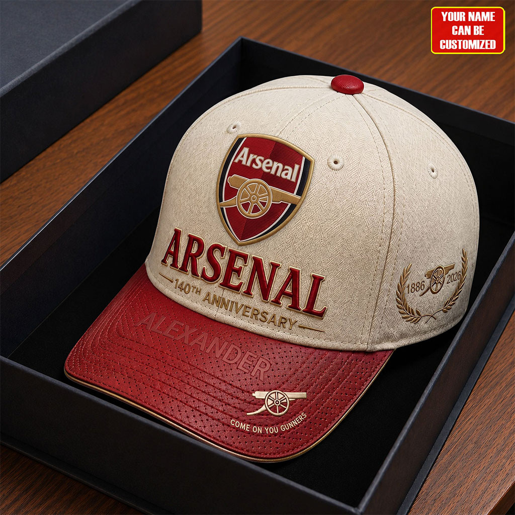 Personalized Arsenal 140TH Anniversary Vintage Classic Cap 1886 2026 Arsenal FC Merch Fan Gift - Kdjoy