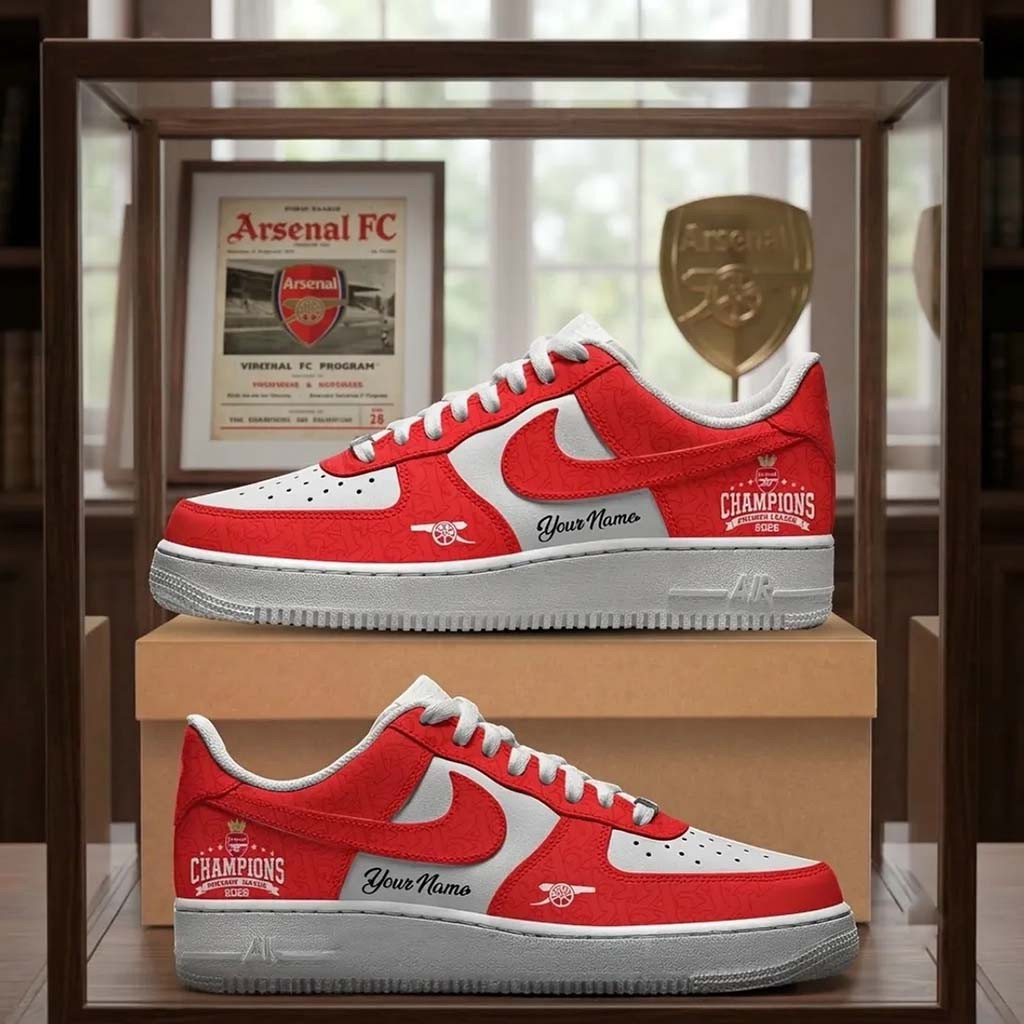 Personalized Arsenal FC 2026 Premier League Champions Shoes Sneakers Arsenal FC Merch Gifts - Kdjoy