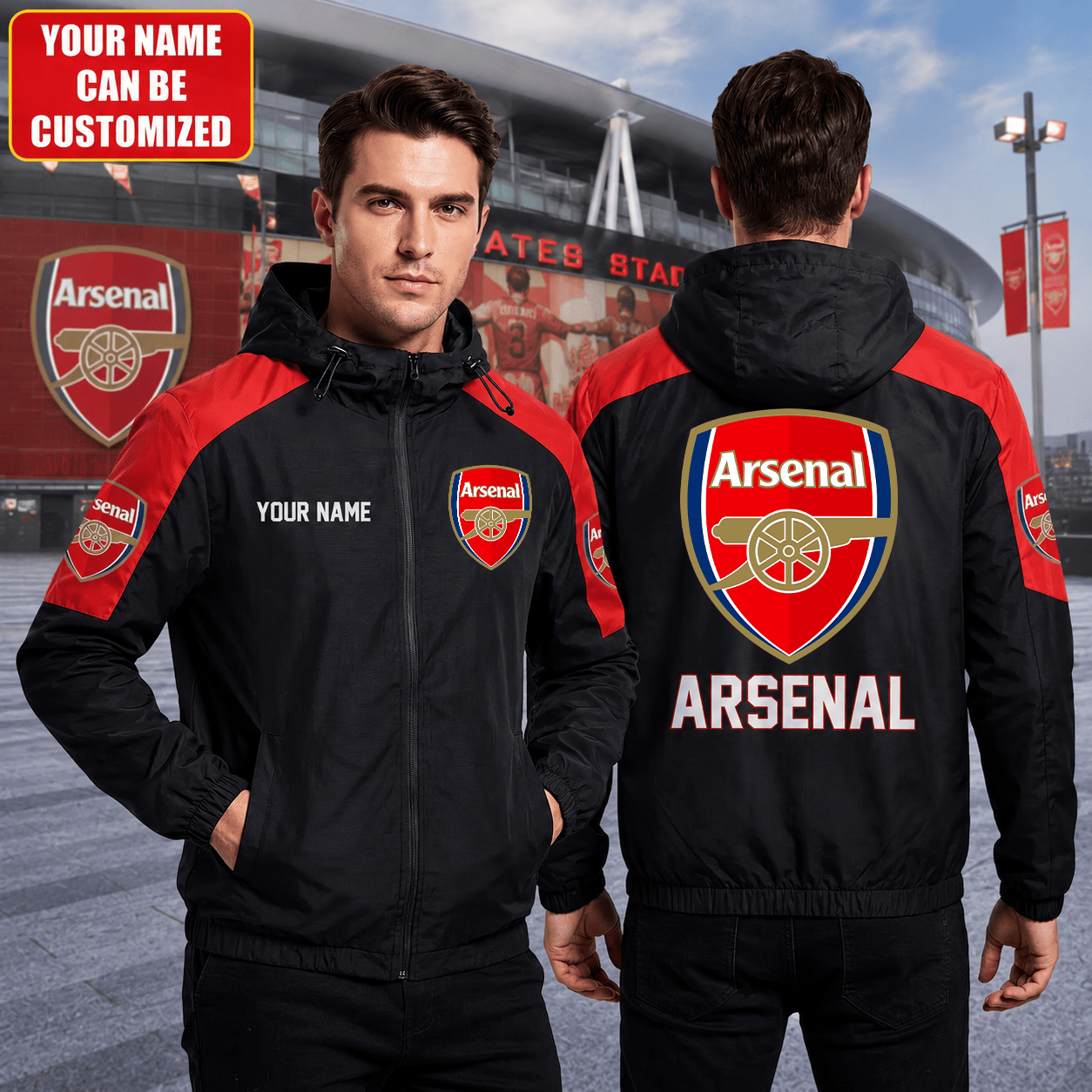 Personalized Arsenal FC 2026 Sport Windproof Jacket Presents For Football Fans - Kdjoy Personalized Arsenal FC 2026 Sport Windproof Jacket Presents For Football Fans - Kdjoy