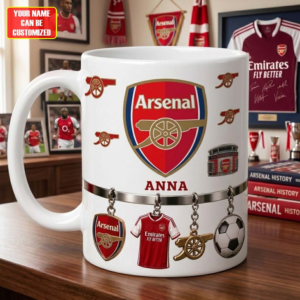 Personalized Arsenal Football Club Mug AFC Merch Best Gifts For Football Fans - Kdjoy