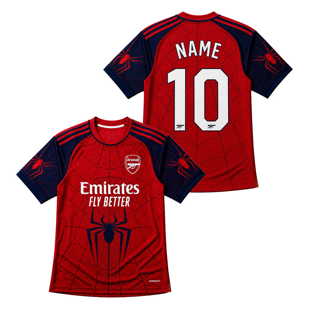 Personalized Arsenal X Spider-Man Brand New Day Jersey 2026 Arsenal FC Merch Fan Gifts - Kdjoy