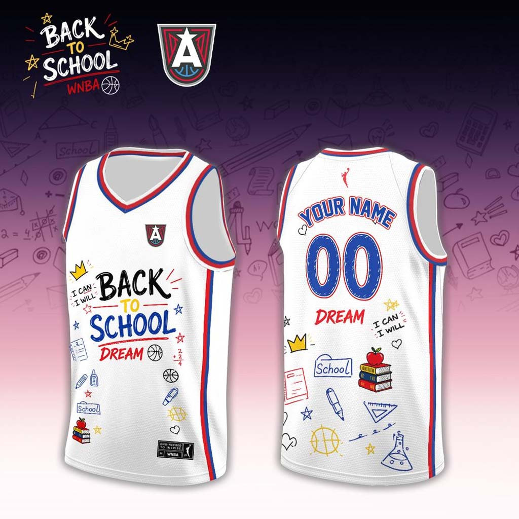 Personalized Atlanta Dream x Back To School 2026 White Basketball Jersey Atlanta Dream Merch