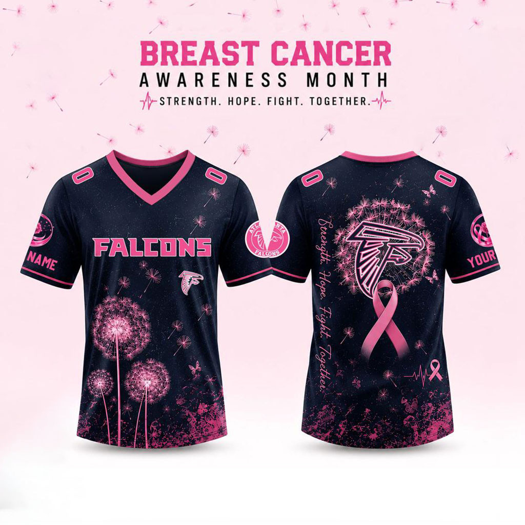 Personalized Atlanta Falcons Breast Cancer Awareness Dandelion Of Hope Jersey Falcons Merch - Kdjoy Personalized Atlanta Falcons Breast Cancer Awareness Dandelion Of Hope Jersey Falcons Merch - Kdjoy