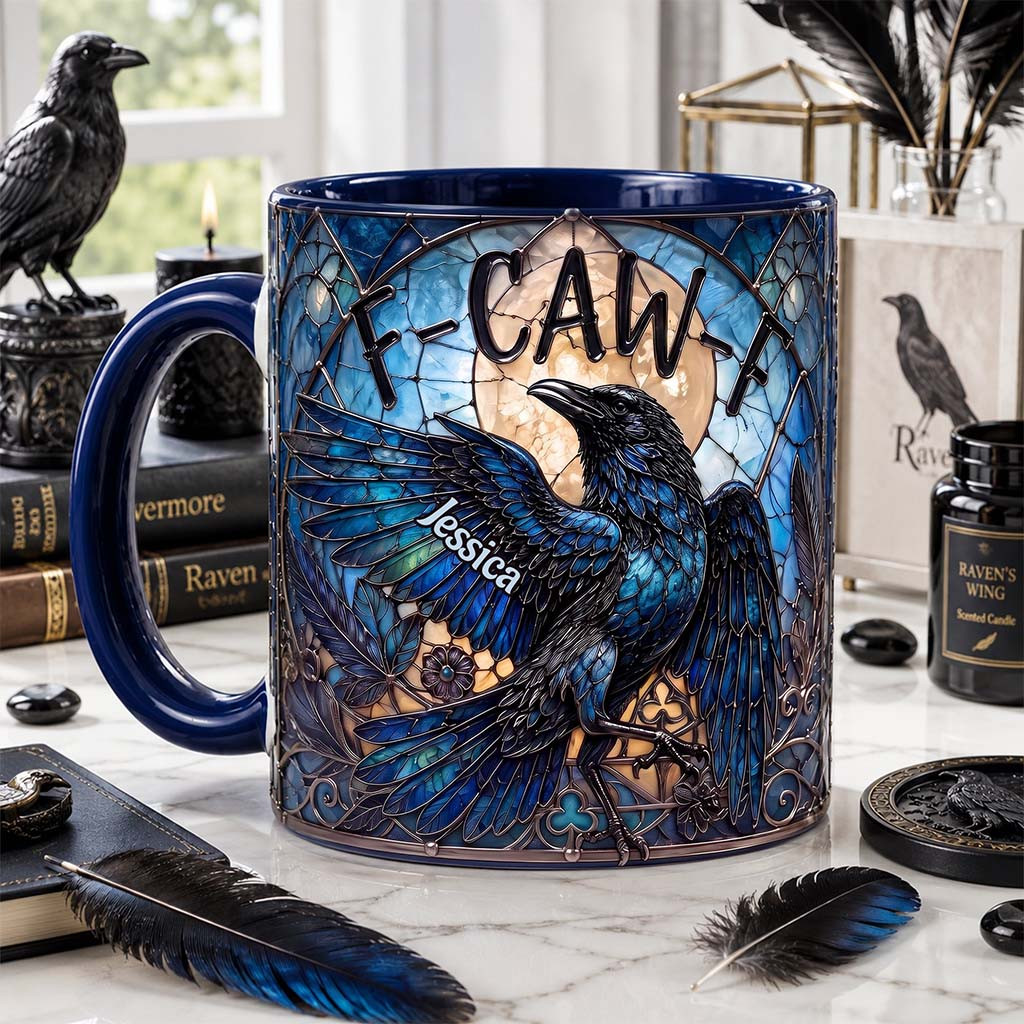 Personalized Attitude Raven Accent Mug F Caw F Coffee Cup Gifts For Gothic Occult Lovers - Kdjoy