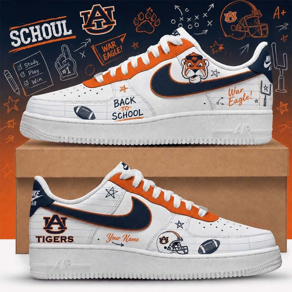 Personalized Auburn Tigers Merch 2026 Back To School Sneakers War Eagle Shoes Football Fan Gear - Kdjoy