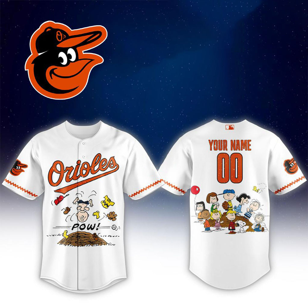 Personalized Baltimore Orioles X Peanuts Night Baseball Jersey Orioles Merch Baseball Fan Gifts - Kdjoy Personalized Baltimore Orioles X Peanuts Night Baseball Jersey Orioles Merch Baseball Fan Gifts - Kdjoy