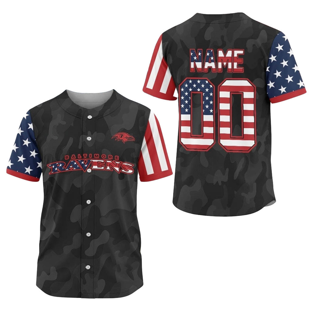 Personalized Baltimore Ravens American Pride Baseball Jersey Baltimore Ravens Merch Best Gifts - Kdjoy