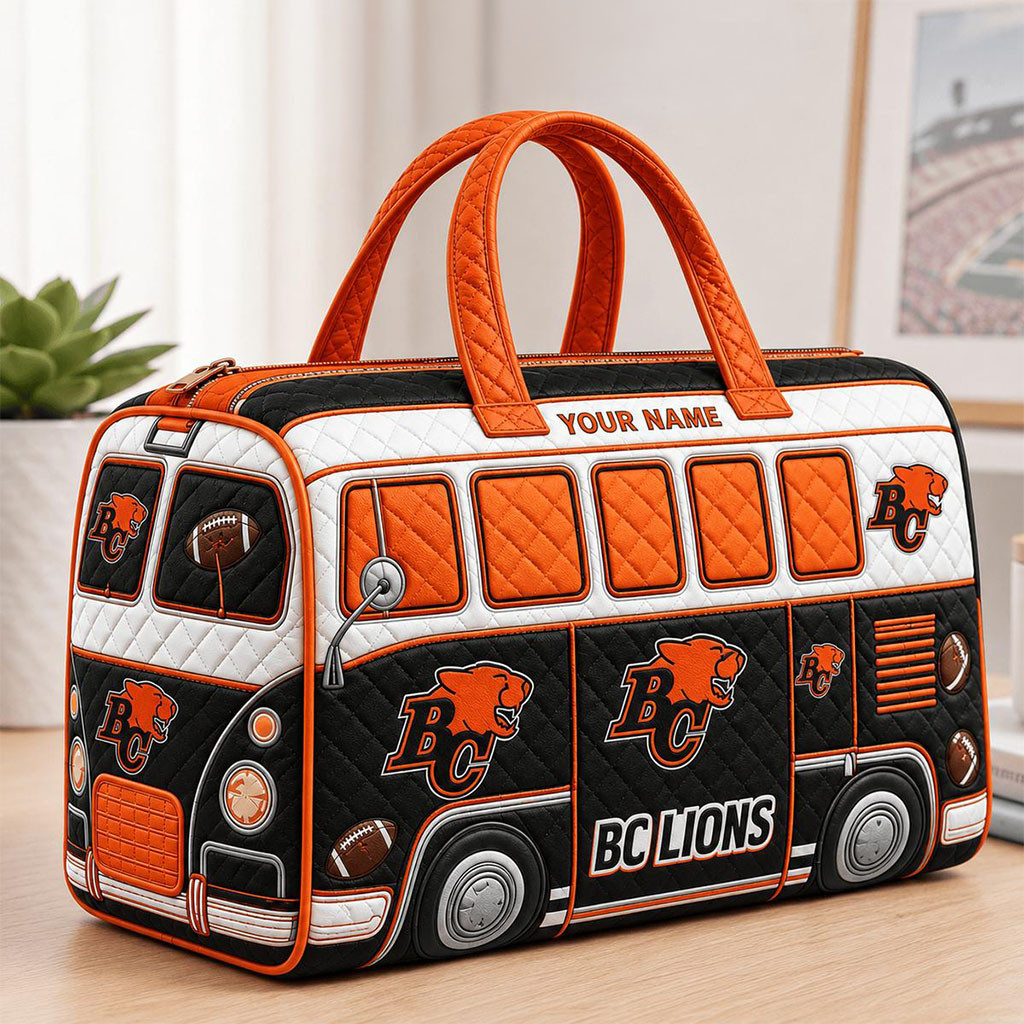 Personalized BC Lions CFL New Quilted Duffel Bag 2026 BC Lions Merch Present For Football Fans - Kdjoy