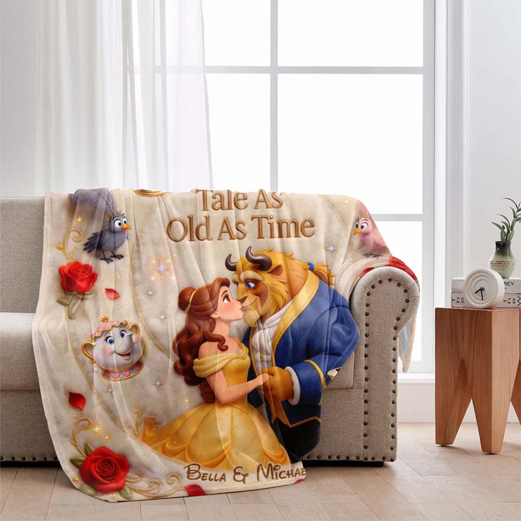 Personalized Beauty And The Beast Tale As Old As Time Blanket Best Gifts For Couple' - Kdjoy