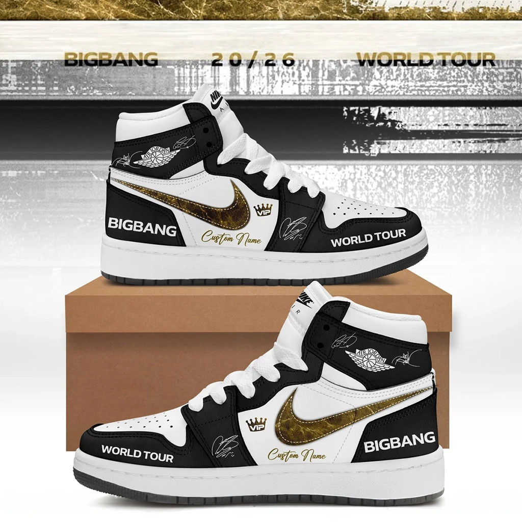 Personalized BigBang World Tour Signature Shoes Sneakers BigBang Merch 2026 Kpop Fan Gear - Kdjoy