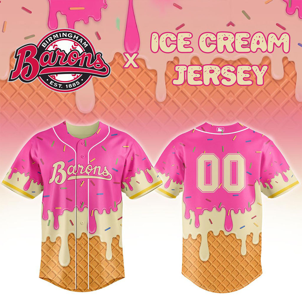 Personalized Birmingham Barons Pitch For Pink Ice Cream Jersey Barons Merch Cute Game Day Gifts - Kdjoy Personalized Birmingham Barons Pitch For Pink Ice Cream Jersey Barons Merch Cute Game Day Gifts - Kdjoy