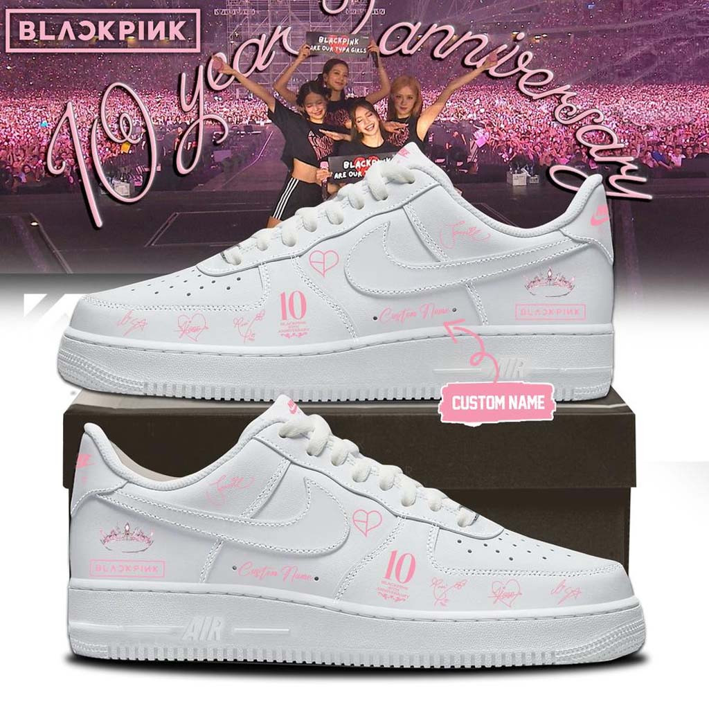 Personalized BLACKPINK 10th Anniversary 2026 Sneakers White BLACKPINK Merch Gift For Fans Personalized BLACKPINK 10th Anniversary 2026 Sneakers White BLACKPINK Merch Gift For Fans