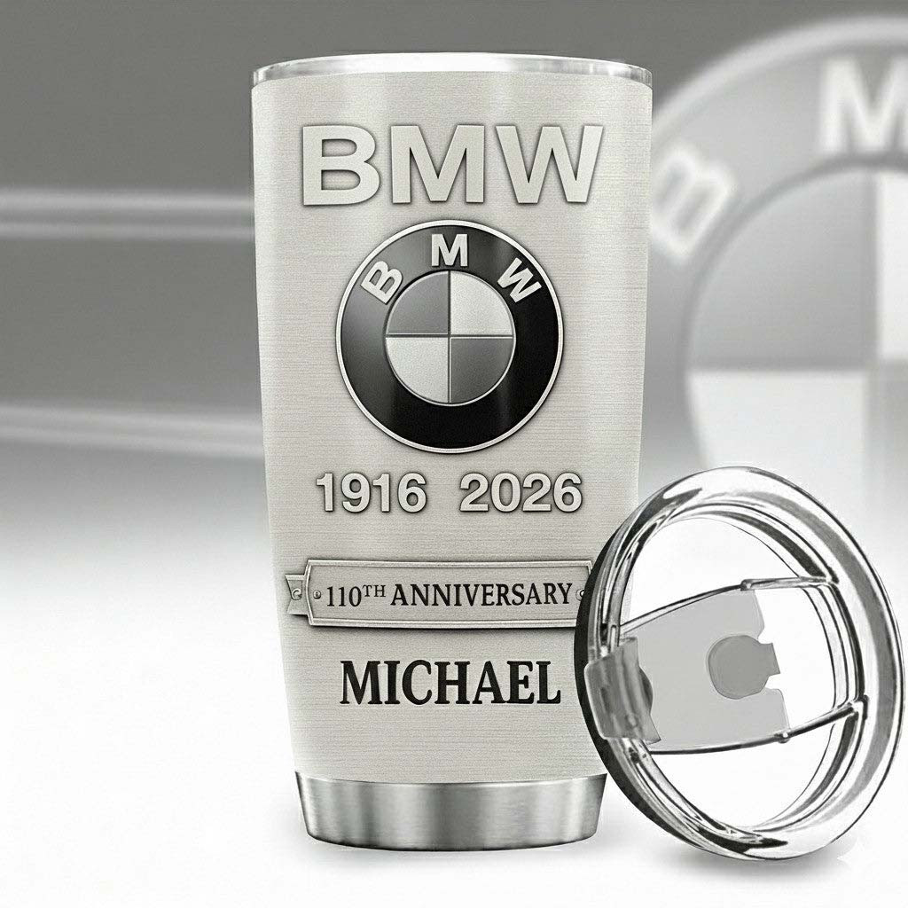 Personalized BMW 110th Anniversary 1916 2026 Tumbler Gift For Car Lover Present For Dad - Kdjoy