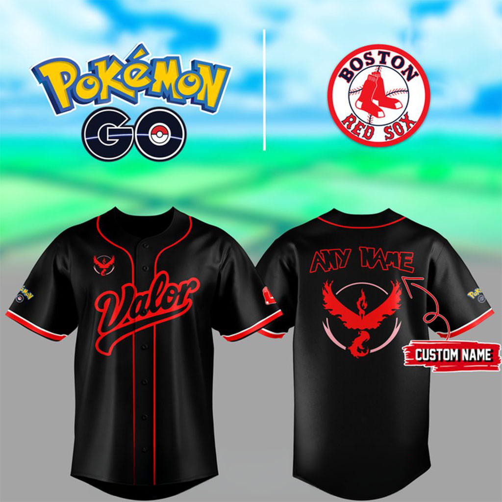 Personalized Boston Red Sox X Pokemon GO Team Valor 2026 Baseball Jersey Pokemon Merch Fan Gift - Kdjoy