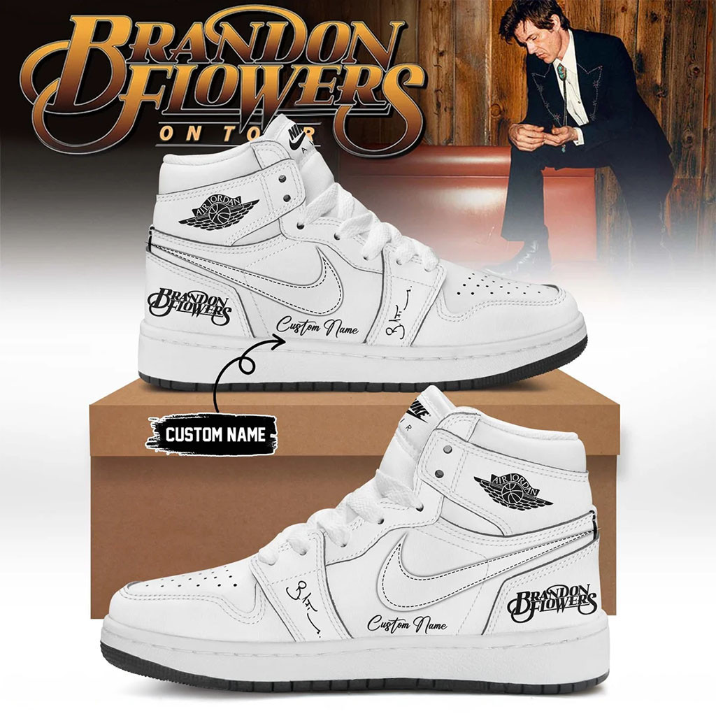 Personalized Brandon Flowers Merch BF On Tour 2026 Signature Sneakers Gift For Music Lovers - Kdjoy